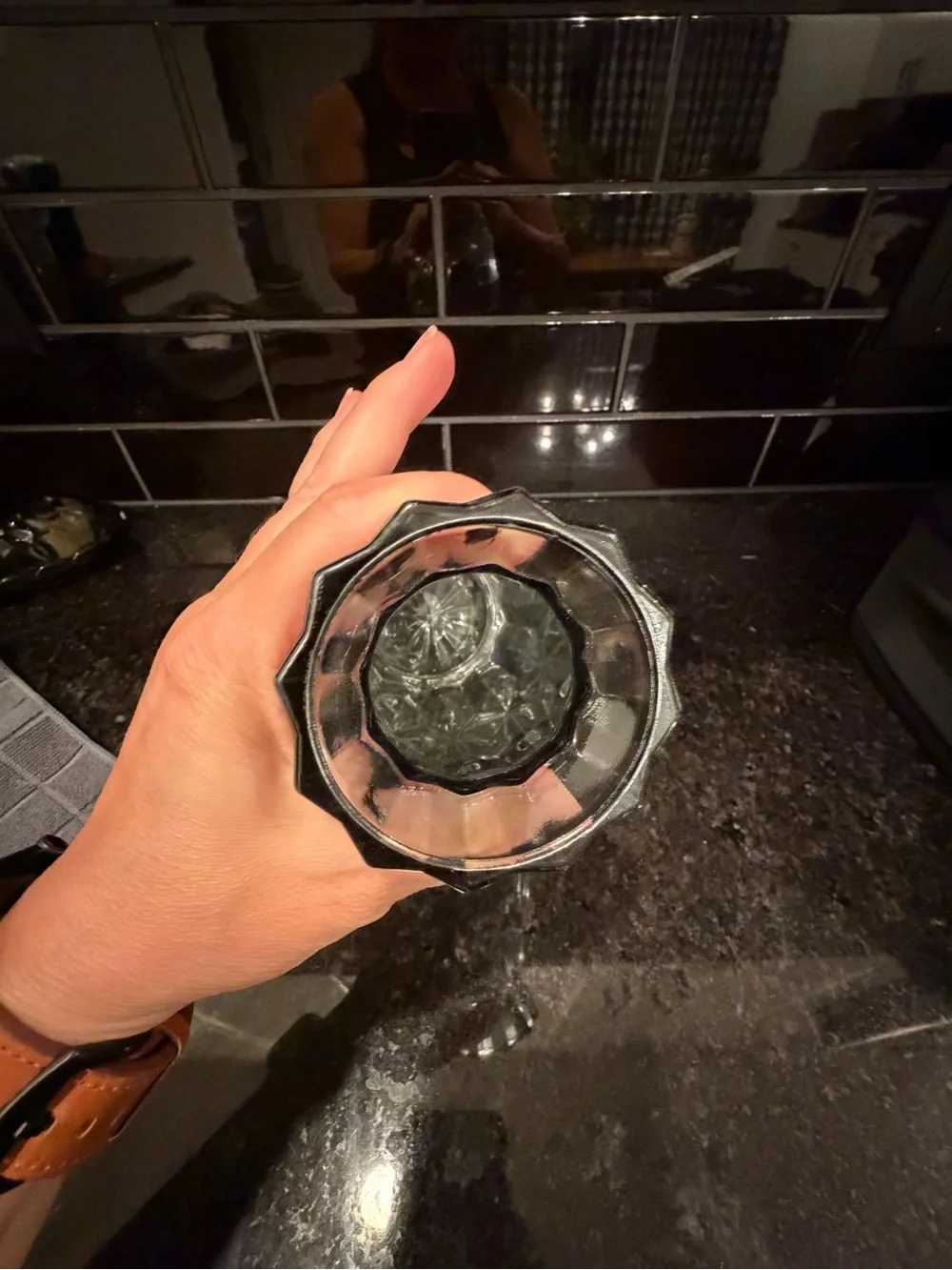 Glass Decorative Vase - Clear Grey Accent